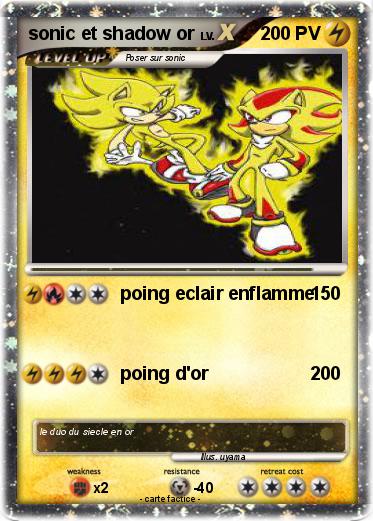 Pokemon sonic et shadow or