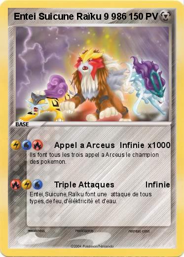 Pokemon Entei Suicune Raïku 9 986