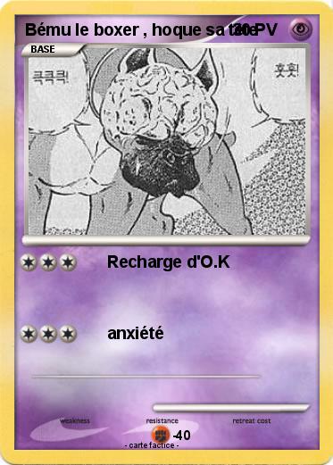 Pokemon Bému le boxer , hoque sa tête