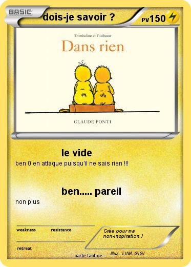 Pokemon dois-je savoir ?