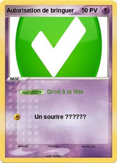 Pokemon Autorisation de bringuer