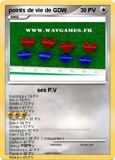 Pokemon points de vie de GDW