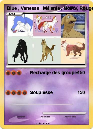 Pokemon Blue , Vanessa , Mélanie , Noiro , Rouge ,Ghislaine & Bell