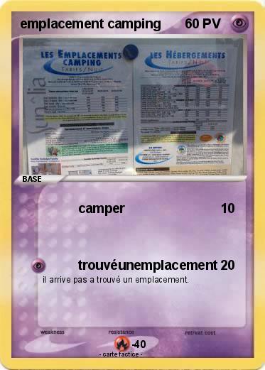 Pokemon emplacement camping