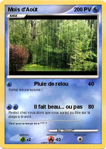 Pokemon Mois d'Août