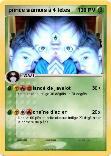 Pokemon prince siamois à 4 têtes
