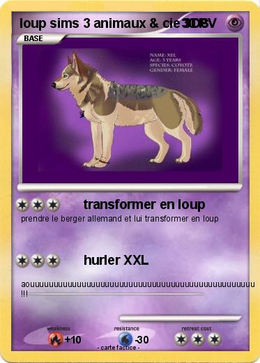 Pokemon loup sims 3 animaux & cie 3DS