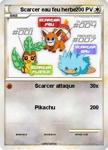 Pokemon Scarcer eau feu herbe