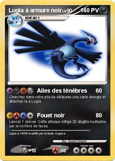 Pokemon Lugia à armure noir