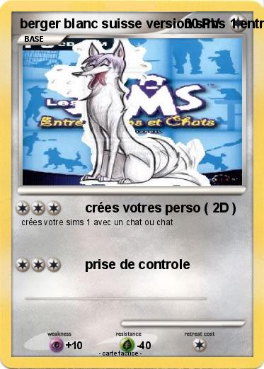 Pokemon berger blanc suisse version sims 1 entre chiens & chats