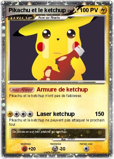 Pokemon Pikachu et le ketchup