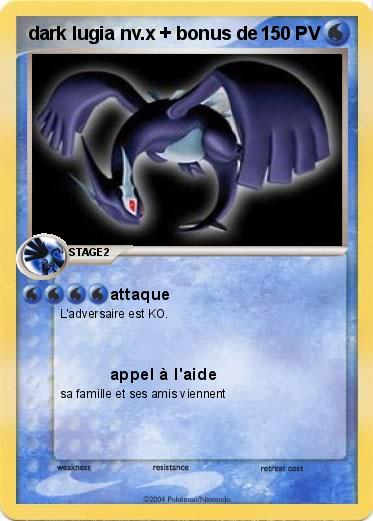 Pokemon dark lugia nv.x + bonus de