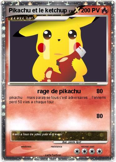 Pokemon Pikachu et le ketchup