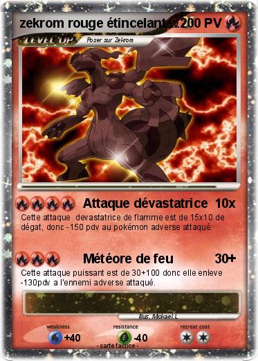 Pokemon zekrom rouge étincelant