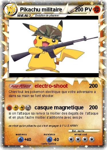 Pokemon Pikachu militaire