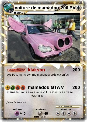 Pokemon voiture de mamadou