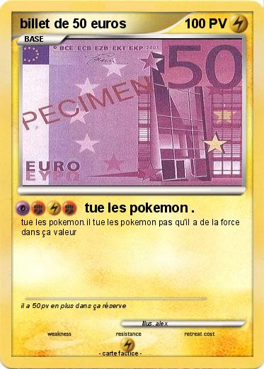 Pokemon billet de 50 euros