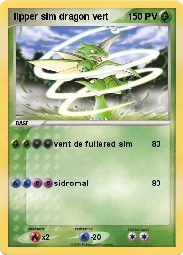 Pokemon lipper sim dragon vert