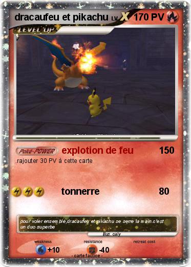 Pokemon dracaufeu et pikachu