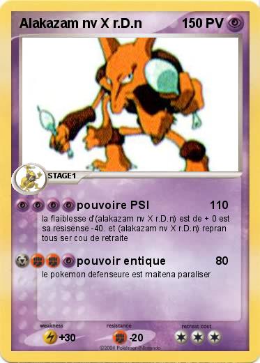 Pokemon Alakazam nv X r.D.n