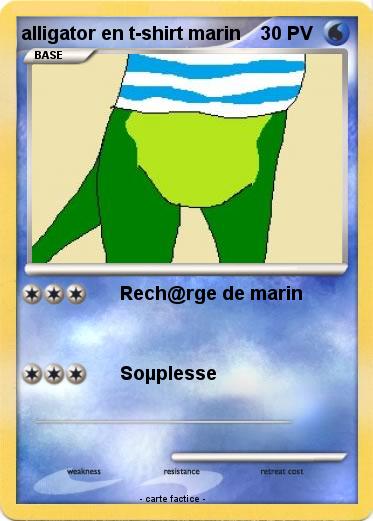 Pokemon alligator en t-shirt marin