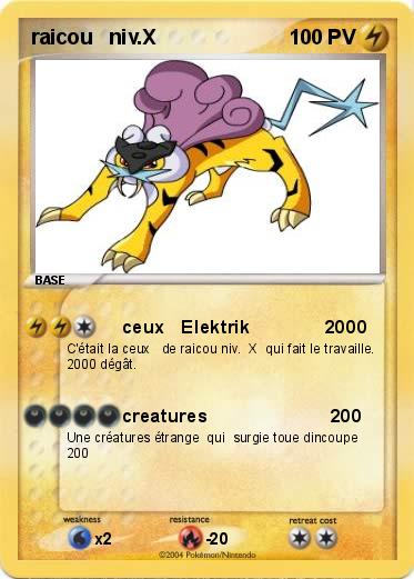 Pokemon raicou   niv.X                                                       