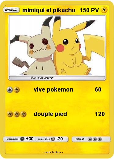 Pokemon mimiqui et pikachu
