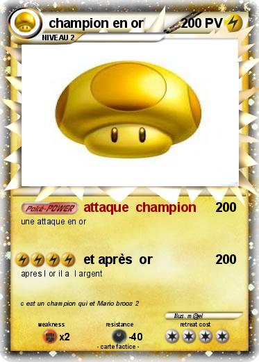 Pokemon champion en or