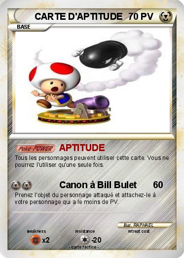 Pokemon CARTE D'APTITUDE