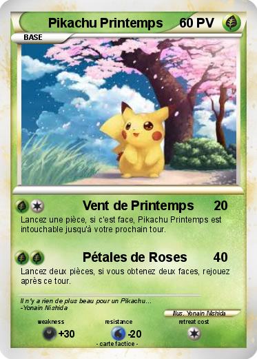 Pokemon Pikachu Printemps