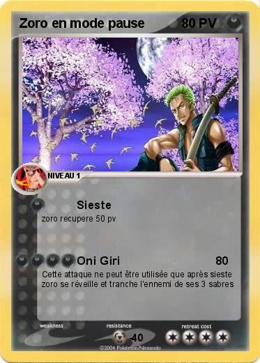 Pokemon Zoro en mode pause