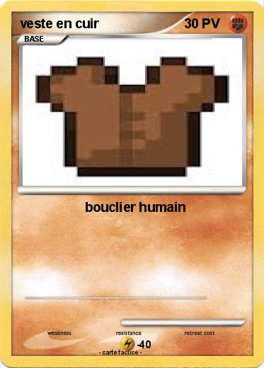 Pokemon veste en cuir