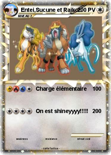 Pokemon Entei,Sucune et Raikou