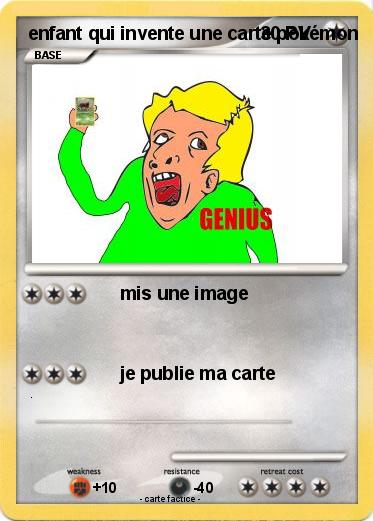 Pokemon enfant qui invente une carte pokémon