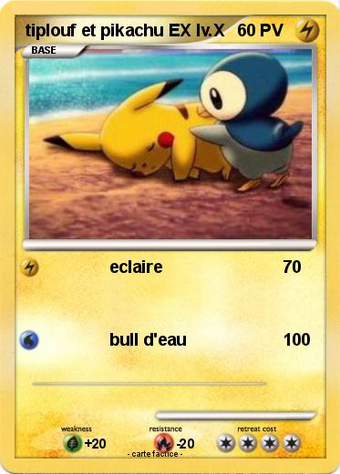 Pokemon tiplouf et pikachu EX lv.X