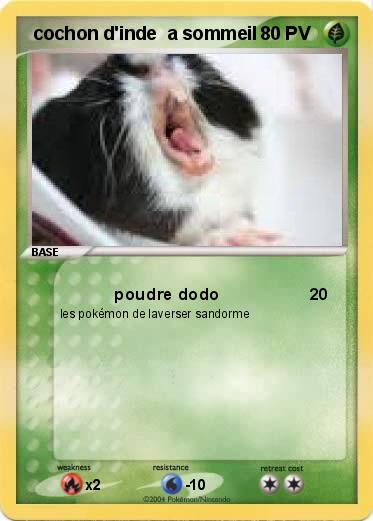 Pokemon  cochon d'inde  a sommeil 