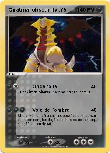 Pokemon Giratina  obscur  lvl.75