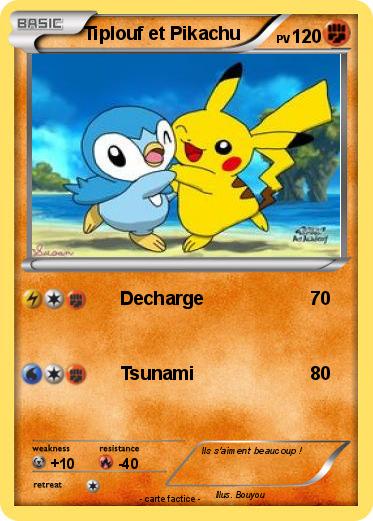 Pokemon Tiplouf et Pikachu