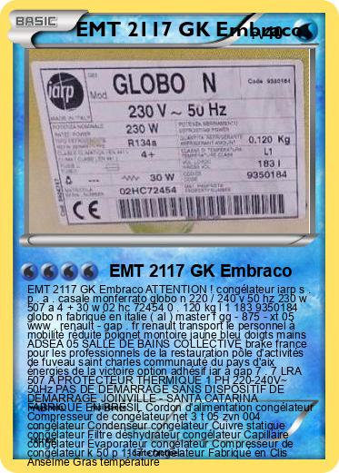 Pokemon EMT 2117 GK Embraco