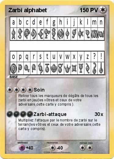 Pokemon Zarbi alphabet