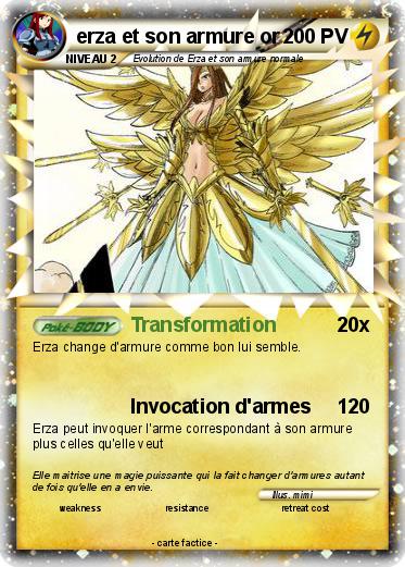 Pokemon erza et son armure or