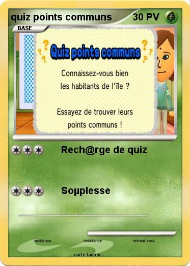 Pokemon quiz points communs