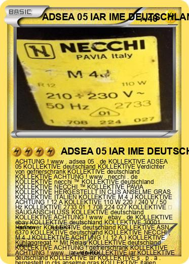Pokemon ADSEA 05 IAR IME DEUTSCHLAND