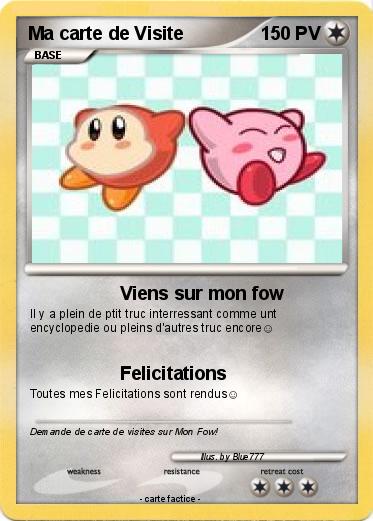 Pokemon Ma carte de Visite