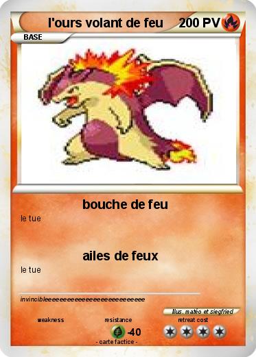 Pokemon l'ours volant de feu