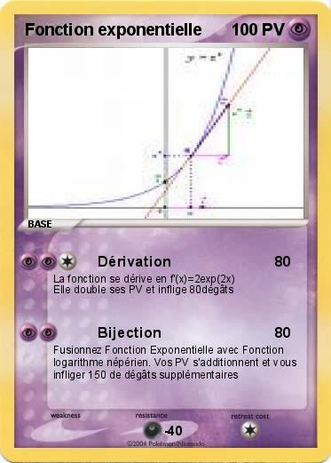 Pokemon Fonction exponentielle