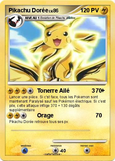 Pokemon Pikachu Dorée