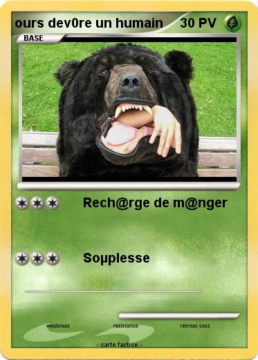 Pokemon ours dev0re un humain
