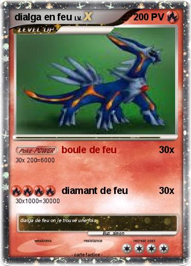 Pokemon dialga en feu
