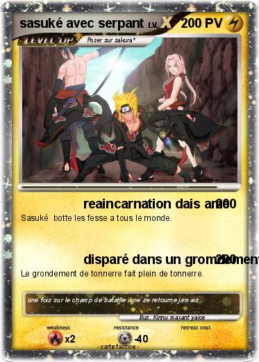 Pokemon sasuké avec serpant